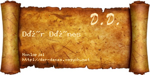 Dér Dénes névjegykártya